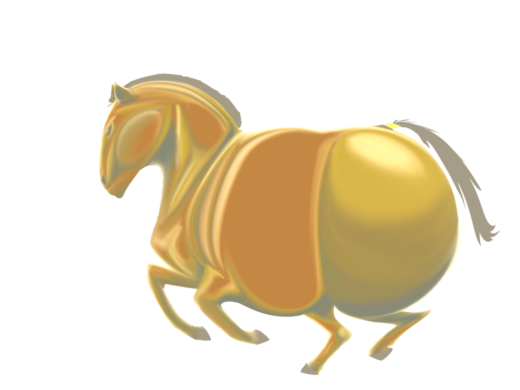 fat golden horse
